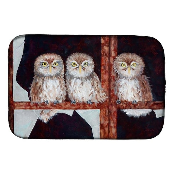 Carolines Treasures Carolines Treasures FHC1002DDM Owls by Ferris Hotard Dish Drying Mat FHC1002DDM - main
